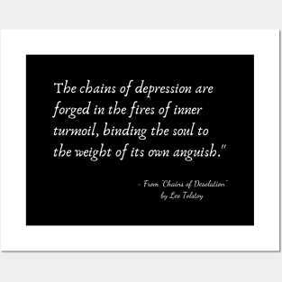 A Quote about Depression from "Chains of Desolation" by Leo Tolstoy Posters and Art